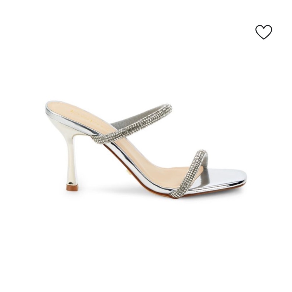 Bebe Silver Strappy Heeled Sandals